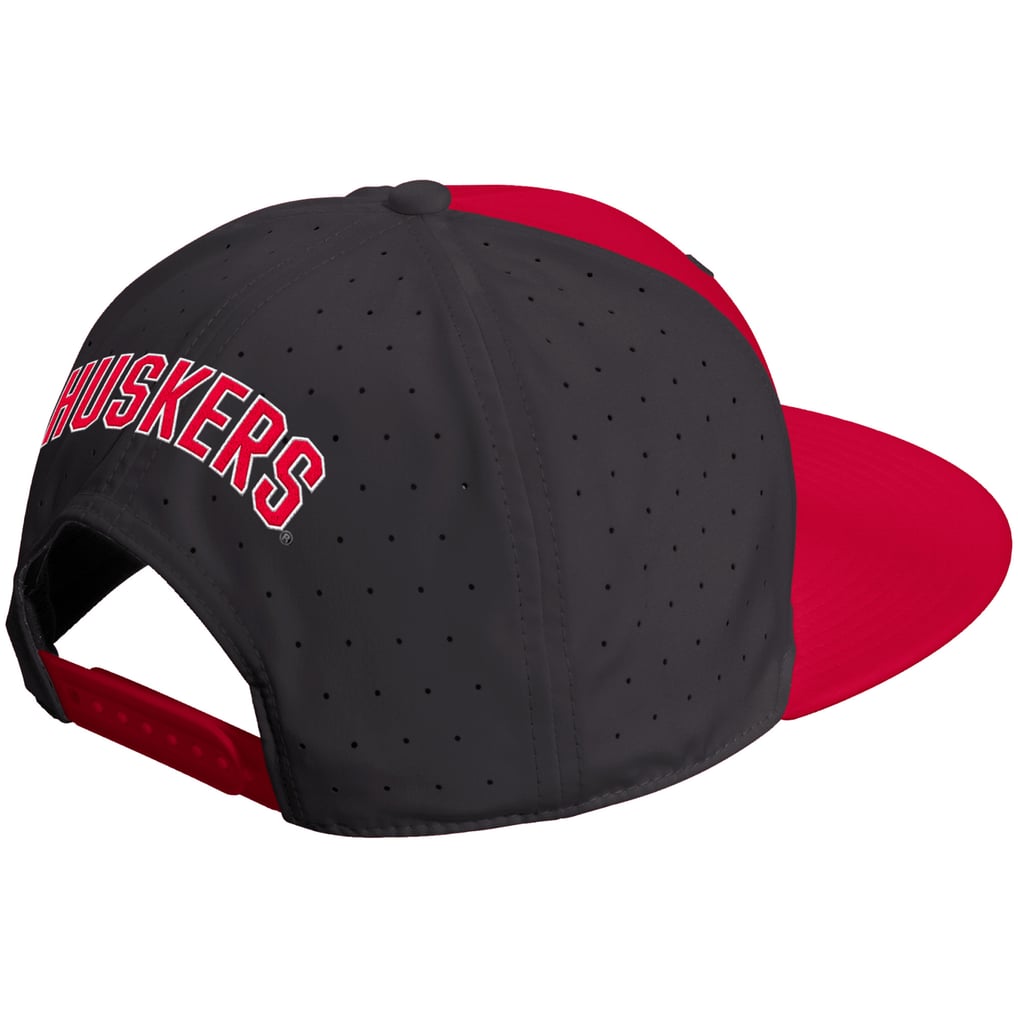 Nebraska Huskers adidas Unisex Performance Flat Bill Adjustable Hat - Scarlet/Black