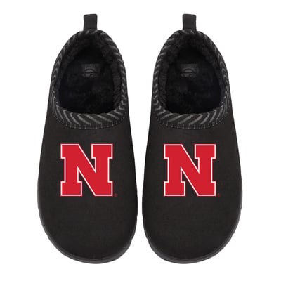 Nebraska Huskers ISlide Unisex Primary Logo Mission Slippers - Black
