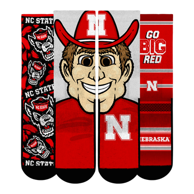  Nebraska Huskers Rock Em Unisex Fan Favorite Three-Pack Crew Sock Set - Scarlet