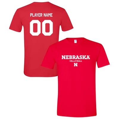  Nebraska Huskers Unisex Collegiate Volleyball NIL Pick-A-Player Name & Number Shirsey T-Shirt - Scarlet