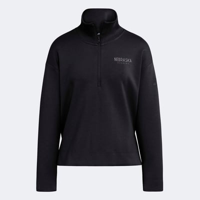  Nebraska Huskers adidas Women's Soft Lux Quarter-Zip Pullover - Black