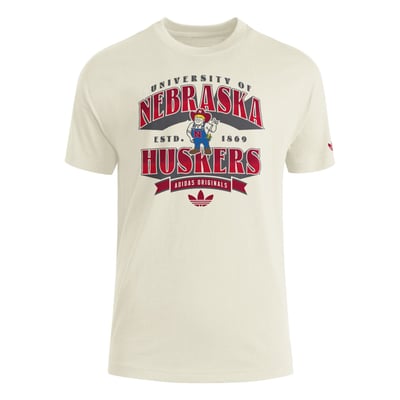 Nebraska Huskers adidas Originals Women's Boyfriend T-Shirt - Cream
