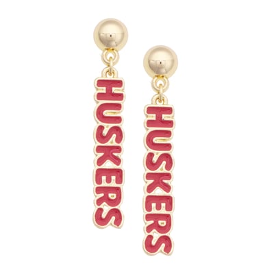 Nebraska Huskers CANVAS Style Women's Nameplate Earrings
