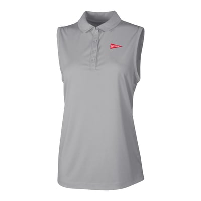  Nebraska Huskers Columbia Women's Ace Flair Sleeveless Tank Polo - Gray