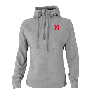  Nebraska Huskers Columbia Women's Swingcraft Fleece Hoodie - Gray