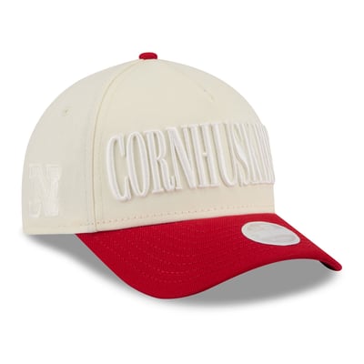 Nebraska Huskers New Era Women's Tonal A-Frame 9FORTY Adjustable Hat - White/Scarlet