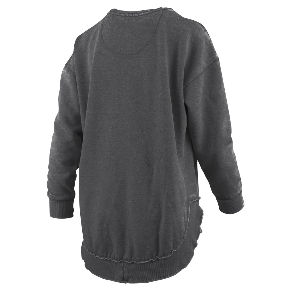  Nebraska Huskers Pressbox Women's Melange Poncho Vintage Fleece Long Sleeve Pullover Sweatshirt - Black