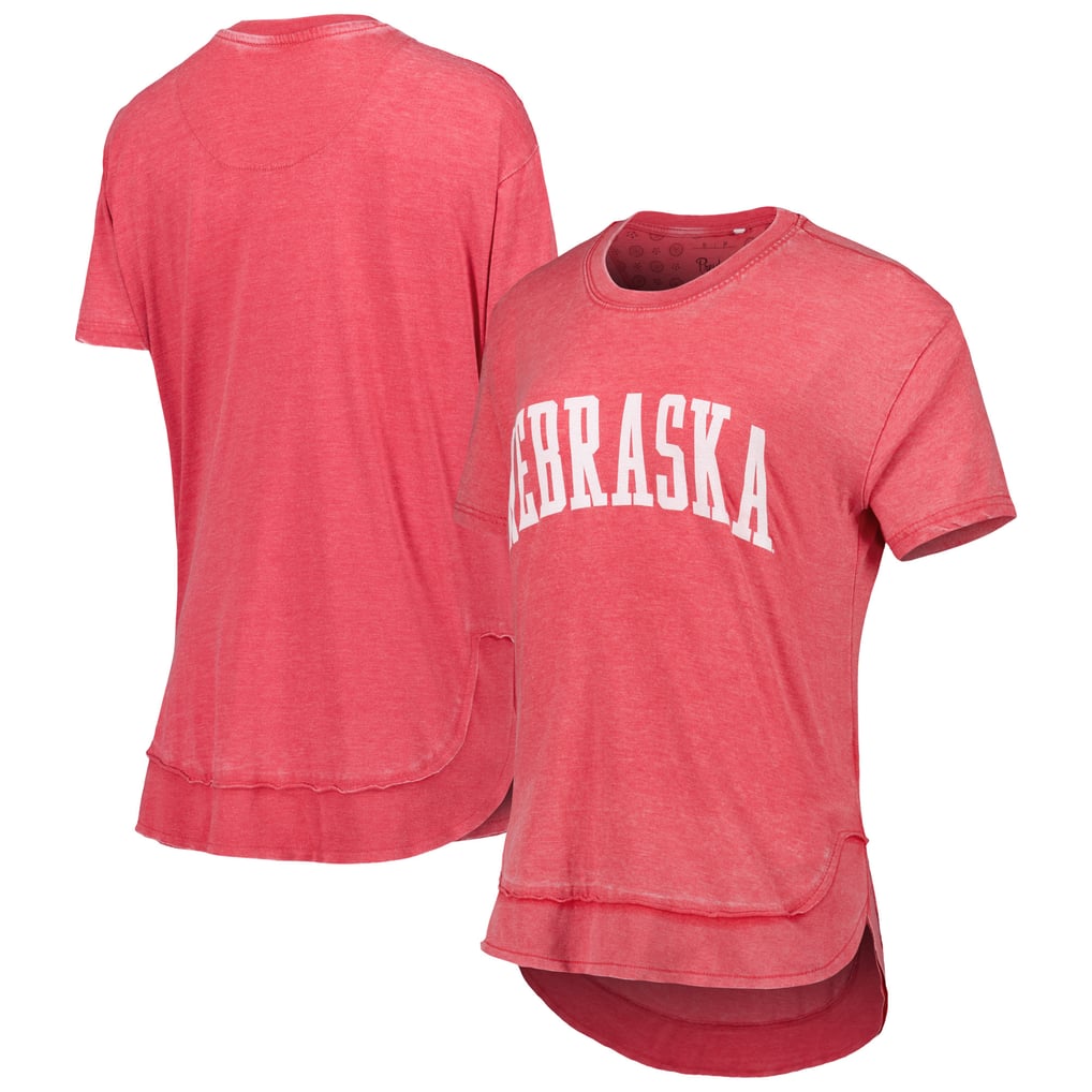 Nebraska Huskers Pressbox Women's Arch Poncho T-Shirt - Scarlet