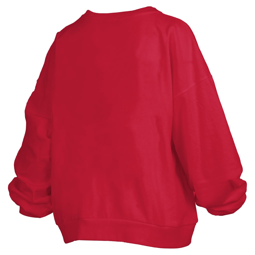 Nebraska Huskers Pressbox Women's Oversized Janise Arch Over Logo Fleece Sweatshirt - Scarlet