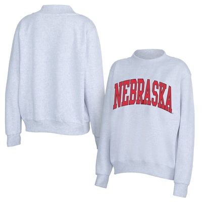 Nebraska Huskers ZooZatz Women's Team Arch Mock Neck Sweatshirt - Gray