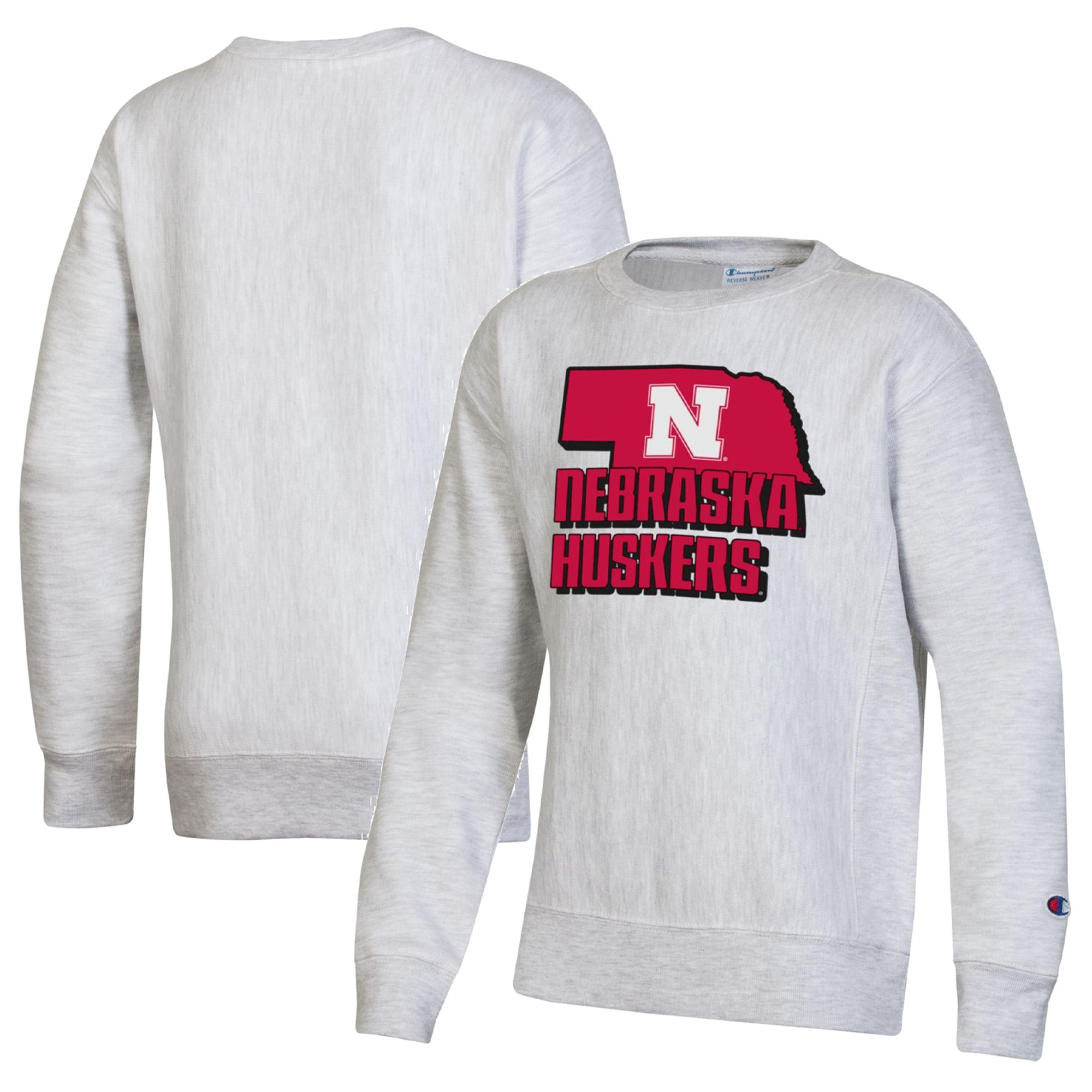 Champion Nebraska Huskers Youth Heather Gray Reverse Weave 