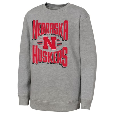 Nebraska Huskers Outerstuff Youth Jet Stream Sweatshirt - Gray