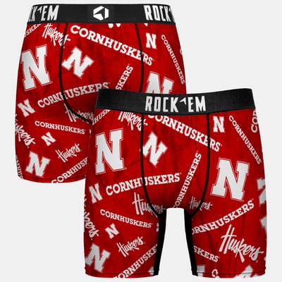  Nebraska Huskers Rock Em Youth All Over Logo Boxer Briefs - Scarlet