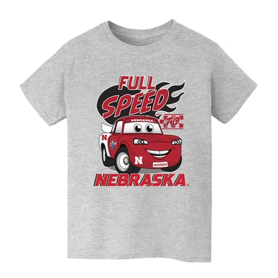 Nebraska Huskers Vive La Fete Youth Full Speed T-Shirt - Gray