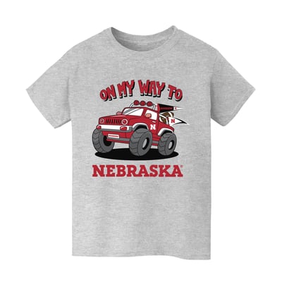 Nebraska Huskers Vive La Fete Youth On My Way T-Shirt - Gray