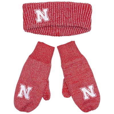 Nebraska Huskers ZooZatz Lurex Headband & Mittens Bundle