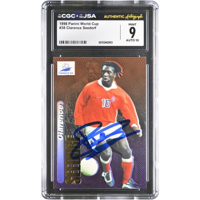 Clarence Seedorf Netherlands National Team Autographed 1998 Panini World Cup #38 CGC Authenticated 9/10 Card