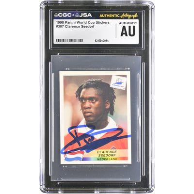 Clarence Seedorf Netherlands National Team Autographed 1998 Panini World Cup Stickers #307 CGC Authenticated Card