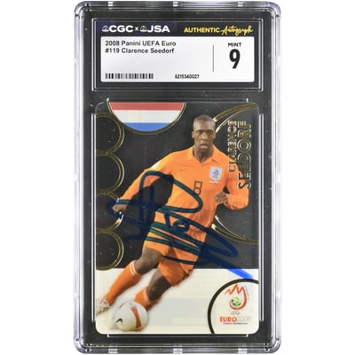 Clarence Seedorf Netherlands National Team Autographed 2008 Panini UEFA Euro #119 CGC Authenticated MINT 9 Card