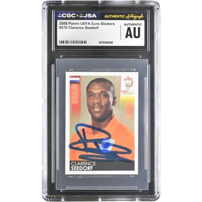 Clarence Seedorf Netherlands National Team Autographed 2008 Panini UEFA Euro Stickers #270 CGC Authenticated Card