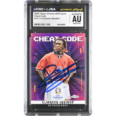 Clarence Seedorf Netherlands National Team Autographed 2024 Topps Chrome UEFA Euro Cheat Code #CC-13 CGC Authenticated AUTO 10 Card