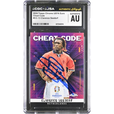 Clarence Seedorf Netherlands National Team Autographed 2024 Topps Chrome UEFA Euro Cheat Code #CC-13 CGC Authenticated Card