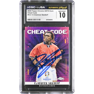 Clarence Seedorf Netherlands National Team Autographed 2024 Topps Chrome UEFA Euro Cheat Code #CC-13 CGC Authenticated GEM MINT 10 Card