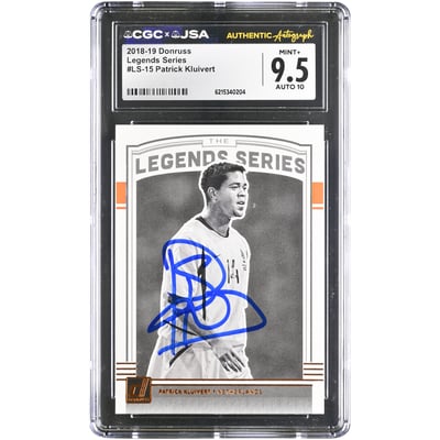 Patrick Kluivert Netherlands National Team Autographed 2018-19 Panini Donruss Legends Series #LS-15 CGC Authenticated 9.5/10 Card