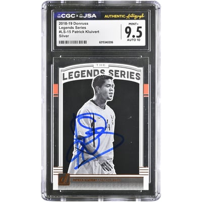 Patrick Kluivert Netherlands National Team Autographed 2018-19 Panini Donruss Silver #LS-15 CGC Authenticated 9.5/10 Card