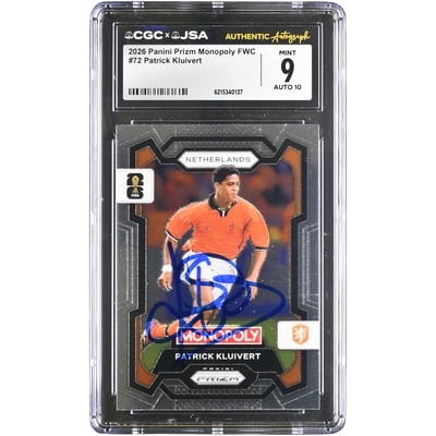 Patrick Kluivert Netherlands National Team Autographed 2026 Panini Prizm Monopoly FWC #72 CGC Authenticated 9/10 Card