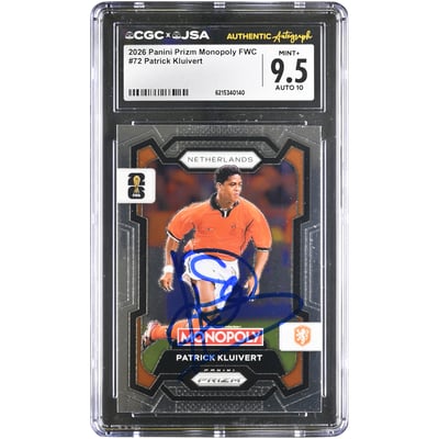 Patrick Kluivert Netherlands National Team Autographed 2026 Panini Prizm Monopoly FWC #72 CGC Authenticated 9.5/10 Card
