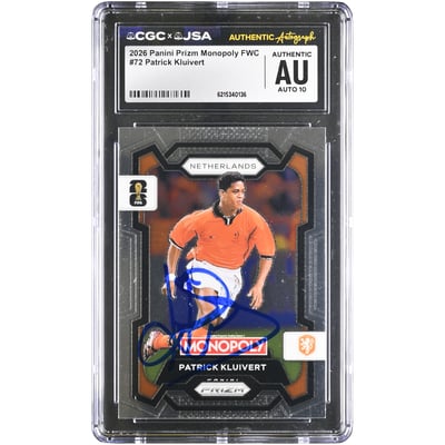 Patrick Kluivert Netherlands National Team Autographed 2026 Panini Prizm Monopoly FWC #72 CGC Authenticated AUTO 10 Card
