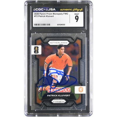 Patrick Kluivert Netherlands National Team Autographed 2026 Panini Prizm Monopoly FWC #72 CGC Authenticated MINT 9 Card