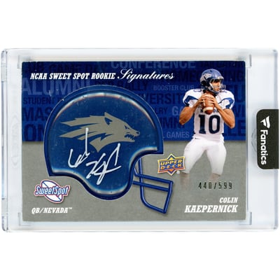 Colin Kaepernick Nevada Wolf Pack Autographed 2011 Upper Deck Sweet Spot NCAA Sweet Spot Rookie Signatures Silver Ink #RS-CK #440/599 Rookie Card 