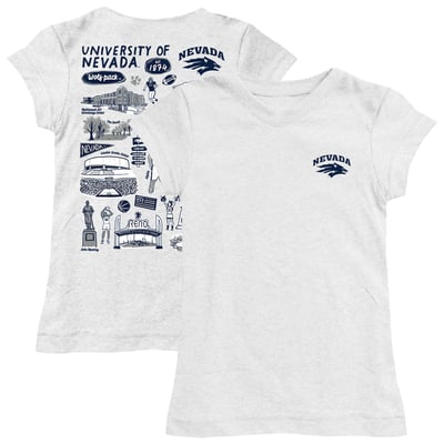  Nevada Wolf Pack Vive La Fete Girls Toddler Impressions Artwork T-Shirt - White
