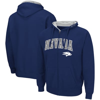 Nevada Wolf Pack Colosseum Arch & Logo 3.0 Full-Zip Hoodie - Navy