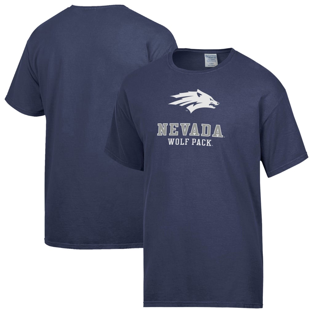 Nevada Wolf Pack ComfortWash Logo Over Stacked T-Shirt - Navy