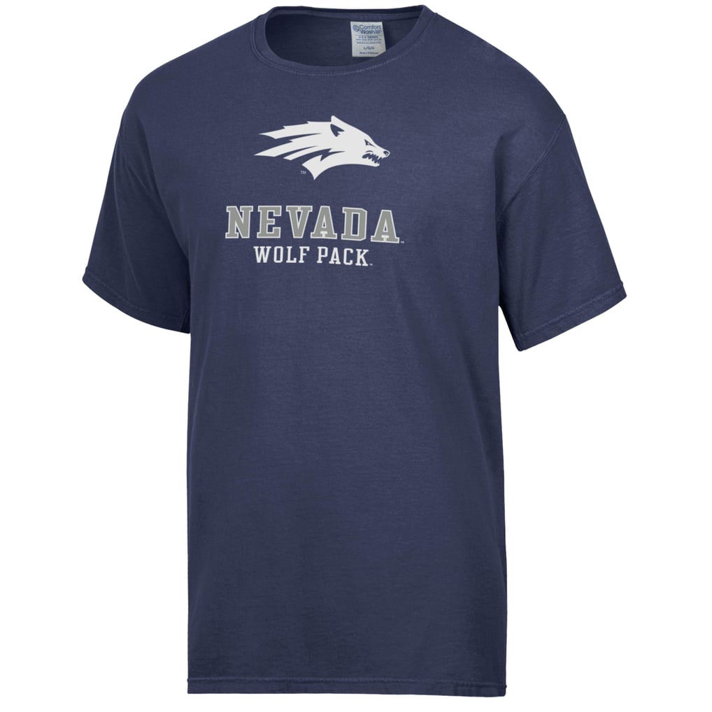 Nevada Wolf Pack ComfortWash Logo Over Stacked T-Shirt - Navy