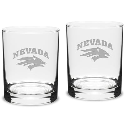Nevada Wolf Pack 14oz. 2-Piece Classic Double Old-Fashioned Glass Set