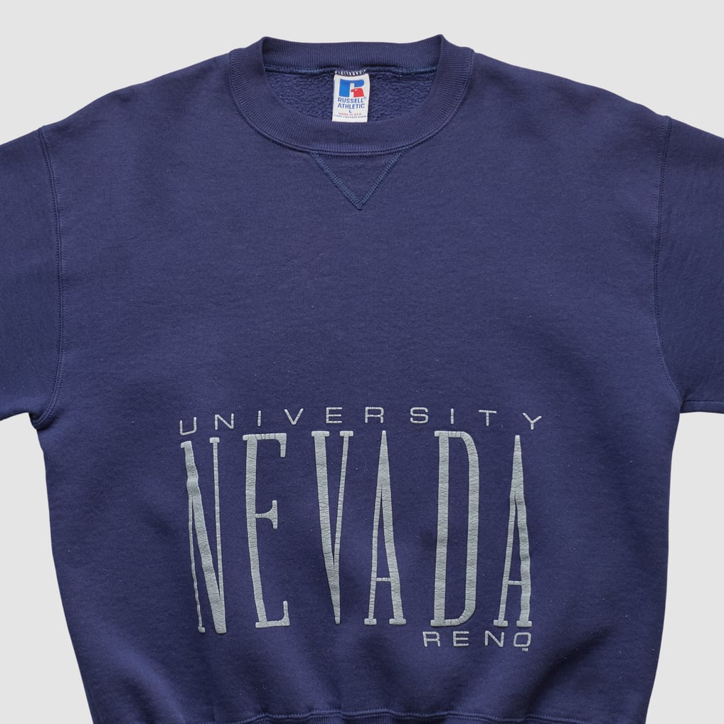Nevada Wolf Pack Russell 90s Pullover Sweatshirt - Navy - XS by Fanatics Real Vintage