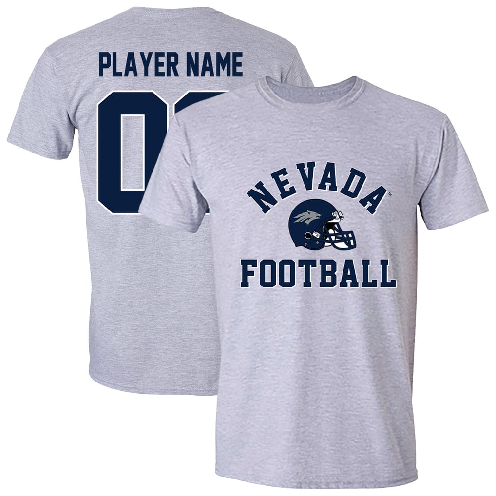  Nevada Wolf Pack Athlete's Thread Unisex Custom Collegiate Football Helmet T-Shirt - Gray