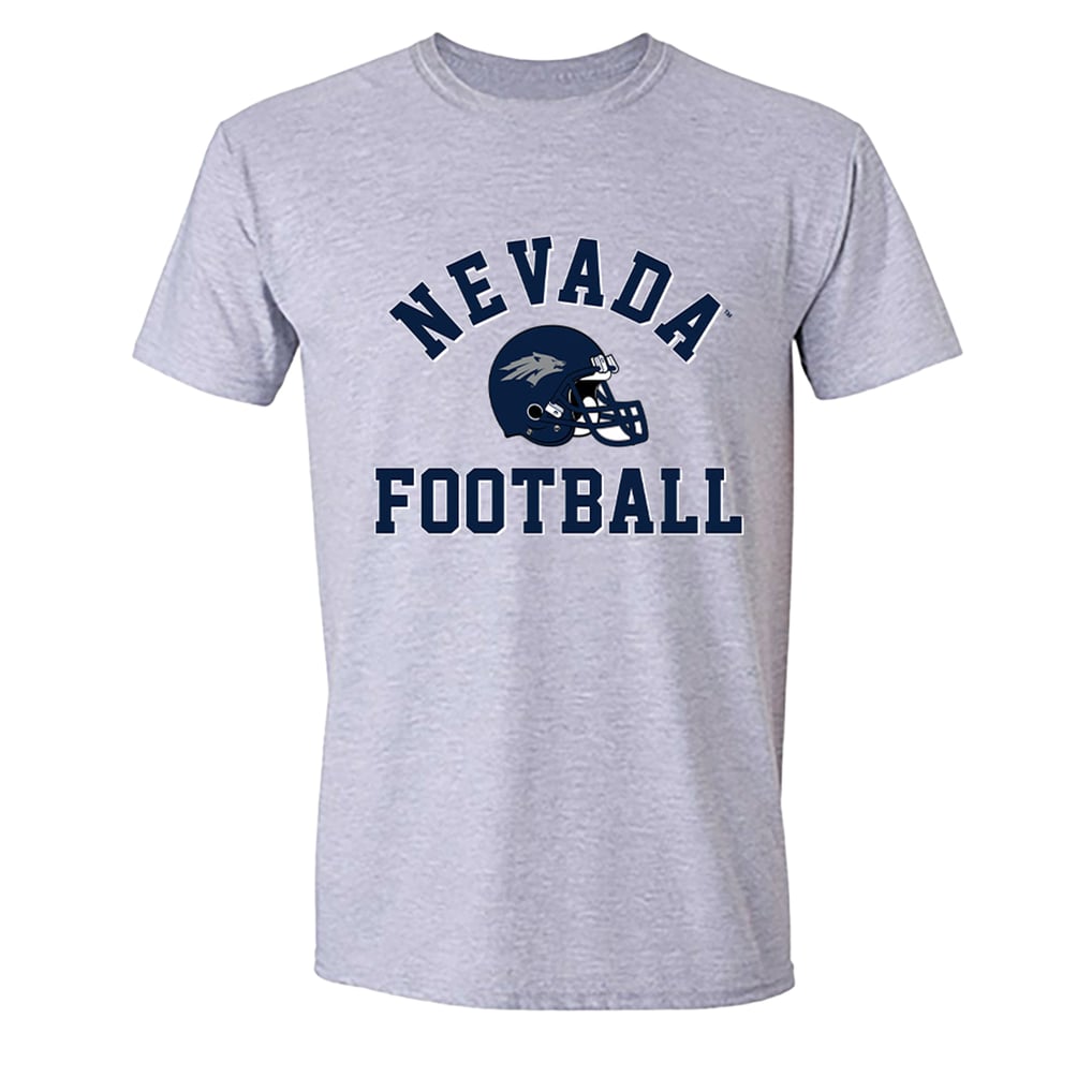  Nevada Wolf Pack Athlete's Thread Unisex Custom Collegiate Football Helmet T-Shirt - Gray