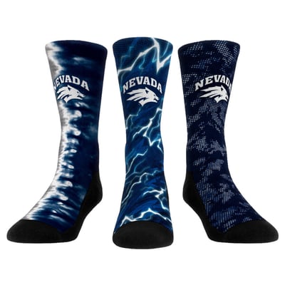 Nevada Wolf Pack Rock Em Unisex Three-Piece Team Tones Crew Socks Set