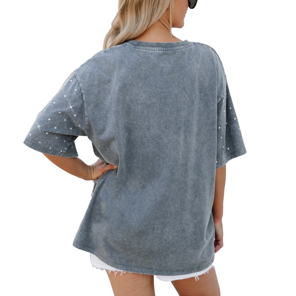 Nevada Wolf Pack Gameday Couture Women's On the Ball Oversized T-Shirt - Gray