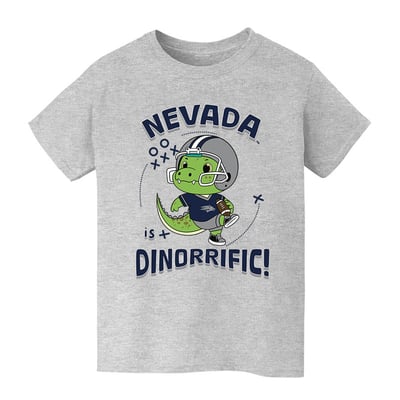 Nevada Wolf Pack Vive La Fete Youth Dinorrific T-Shirt - Gray