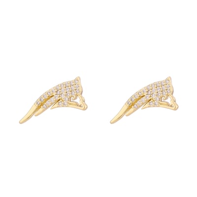  New England Patriots LUV AJ  Pave Logo Stud Earrings - Gold