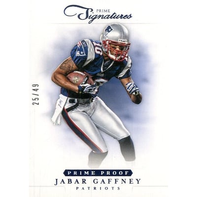 2012 Prime Signatures Prime Proof Blue #116 Jabar Gaffney