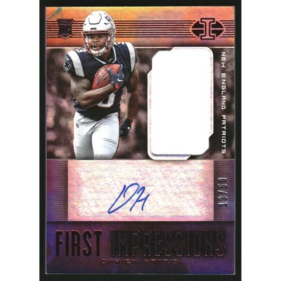2019 Panini Illusions Trophy Collection Red #106 Damien Harris JSY AU/50