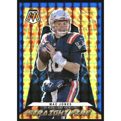 2022 Panini Mosaic Straight Fire Mosaic Blue #9 Mac Jones