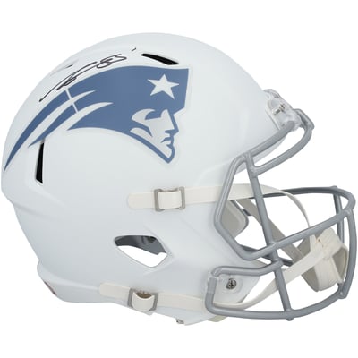 A.J. Brown New England Patriots Autographed Fanatics Authentic Riddell Rivalry Speed Replica Helmet